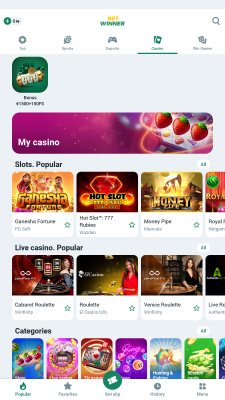 Screenshot of the application Betwinner - #4