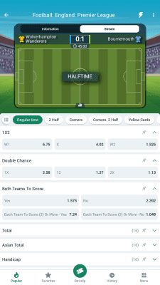 Screenshot of the application Betwinner - #7